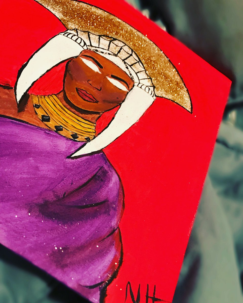 queeningNstuff's tweet photo. #queen #acrylicpainting #gold #Glitteraf #blackartist #blackgirlmagic #Wssu #blackwomen https://t.co/0dN12ycS7M