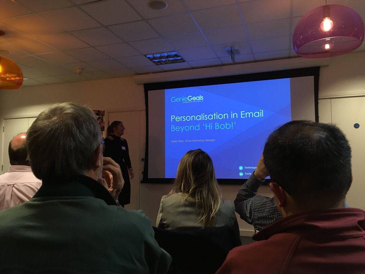 catieallwright's tweet photo. Thanks to @SadieAtGenie for insightful and practical tips for increasing ROI on email marketing through relevancy and timing #CambMarketing https://t.co/jSayz8a0UM