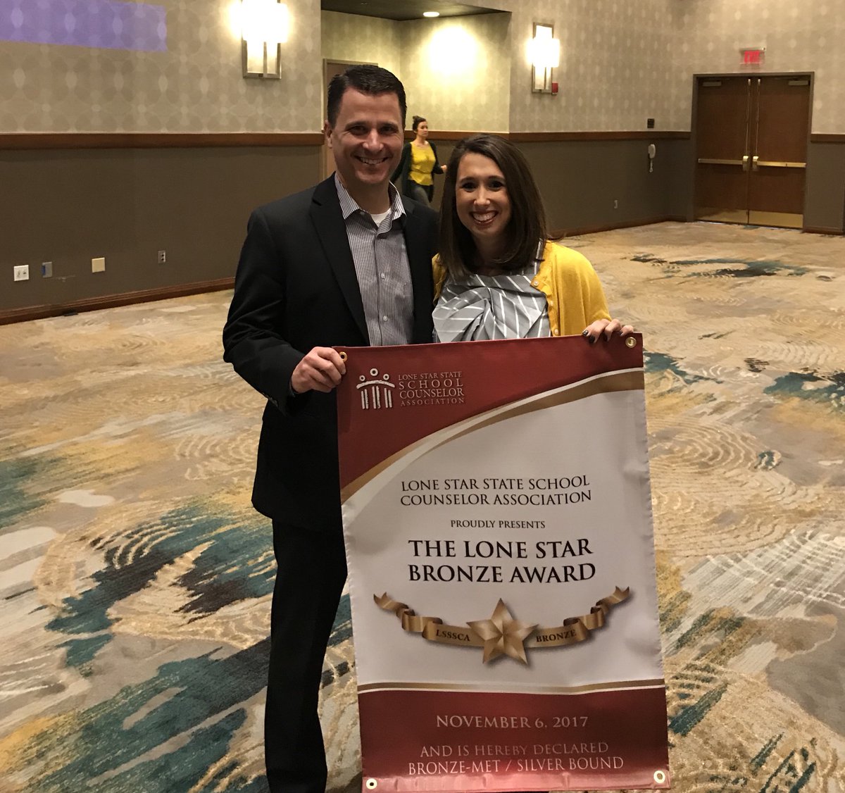 EmTrantham's tweet photo. Some awesome supporters for the #LSSSCA17 conference and #BronzeAward for #HES @smjcounselor @DrRDubKellerISD https://t.co/OTaEr6vp8u
