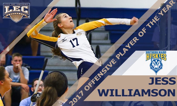 LittleEastConf's tweet photo. Jess Williamson is the first-ever @USMHuskyVball player to be named #LECwvb Offensive Player of the Year #d3vb https://t.co/bqHN3uHiuf