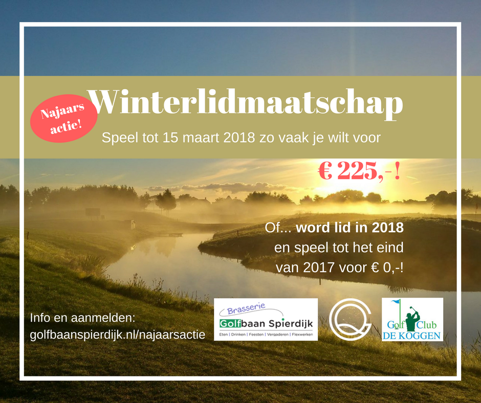 De hele herfst en winter doorspelen voor slechts € 225,-? Meld je aan op golfbaanspierdijk.nl/najaarsactie/
