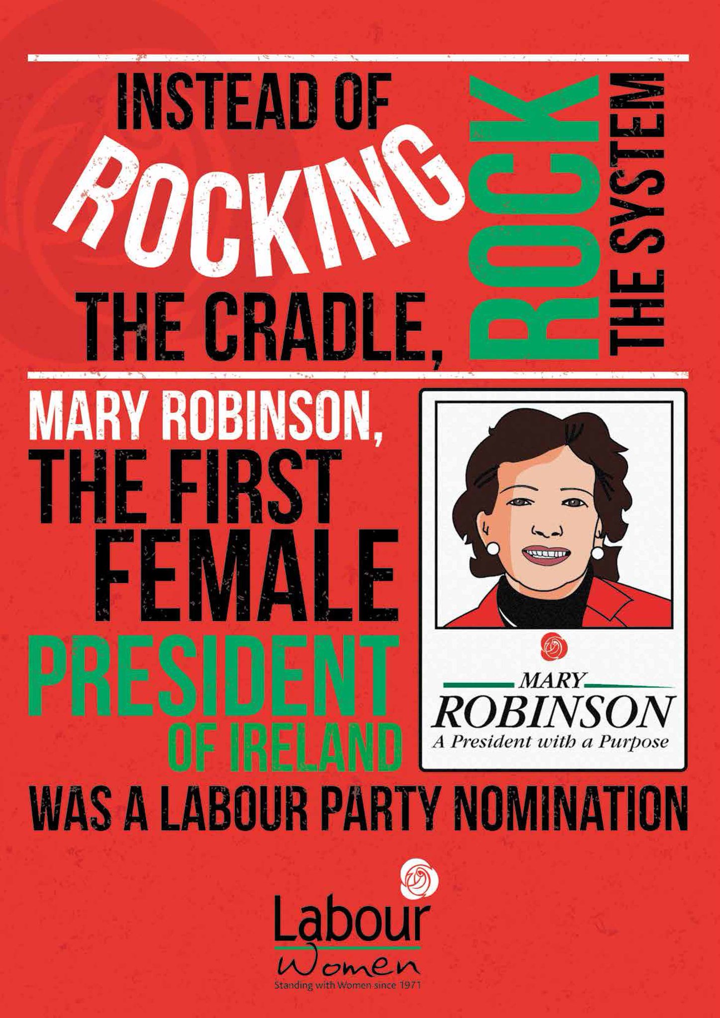The Labour Party on Twitter: "#OnThisDay in 1990, Mary Robinson was elected President of Ireland, the first woman to hold the post. 🌹 https://t.co/Z2hgBsLhx5" / Twitter