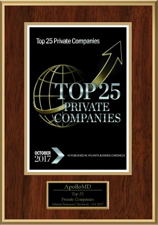 ApolloMD was recently named one of the Atlanta Business Chronicle's Top 25 Private Companies!