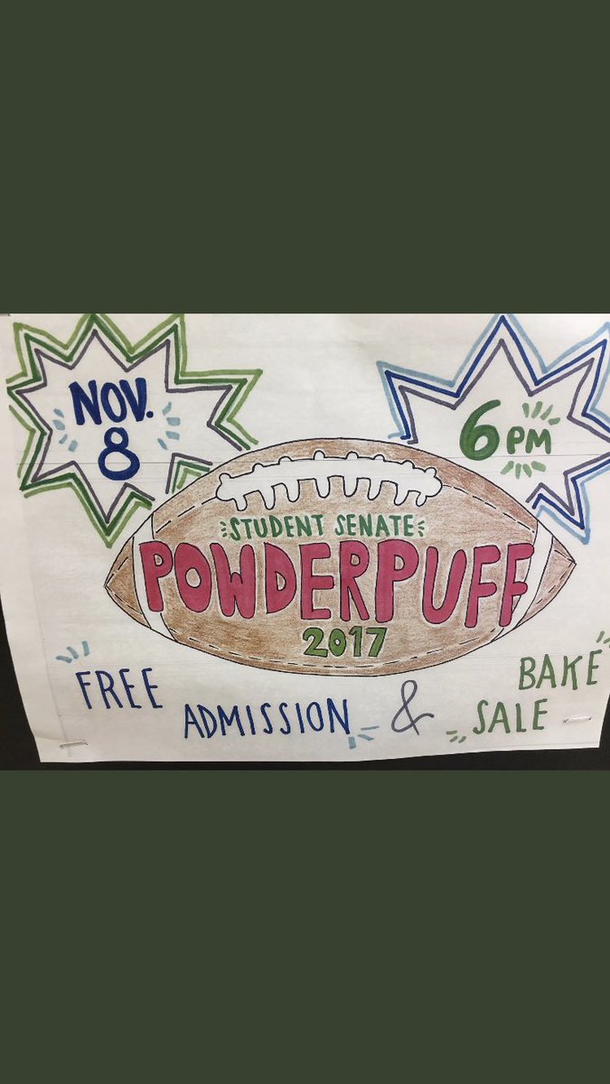 Come support your friends and yhs student Senate tomorrow at powderpuff!!! 🏈 #itsfree
