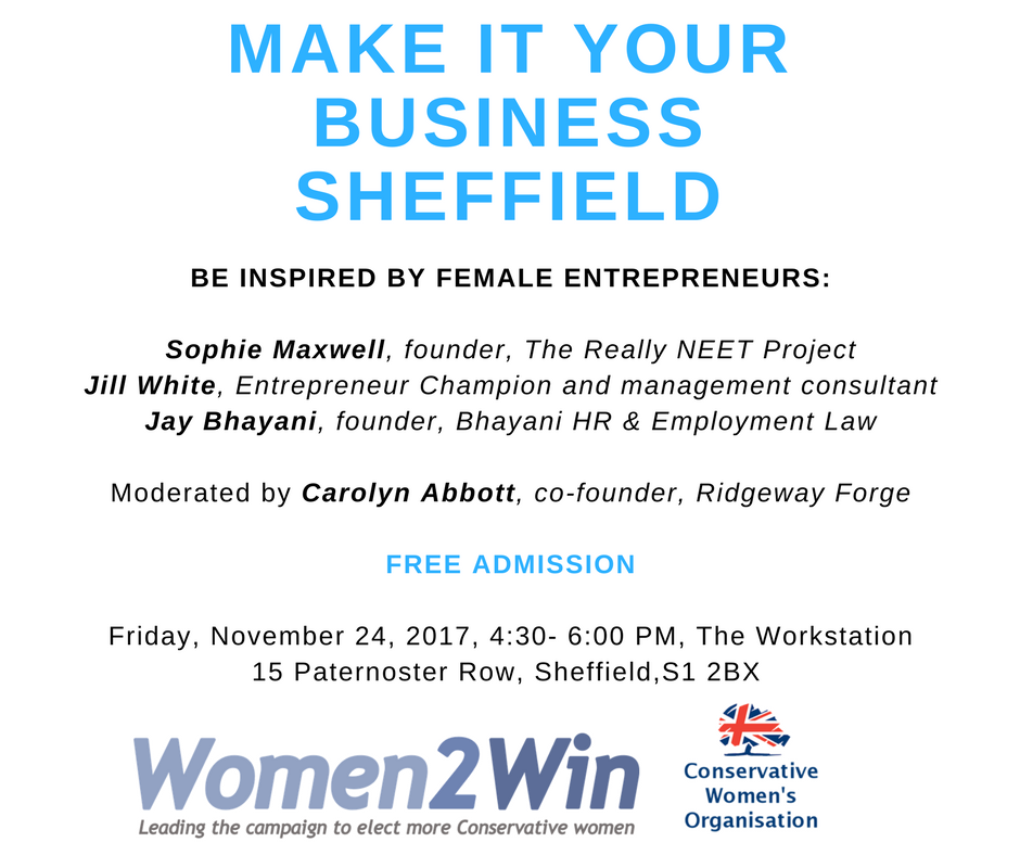 Women2Win's tweet photo. Are you a female #entrepreneur in #Sheffield? Come along to our free Make It Your Biz seminar https://t.co/9EjCSCleaa #SheffieldHour https://t.co/H7B2w6VhyZ
