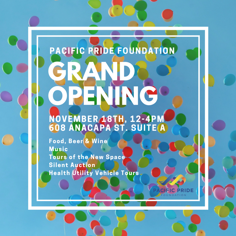 PacificPride's tweet photo. On Nov. 18th we welcome you to our brand new look & headquarters with local food, beer, & wine, live music, & tours -see you there! #OnlyPPF https://t.co/6JmNwWEUqC