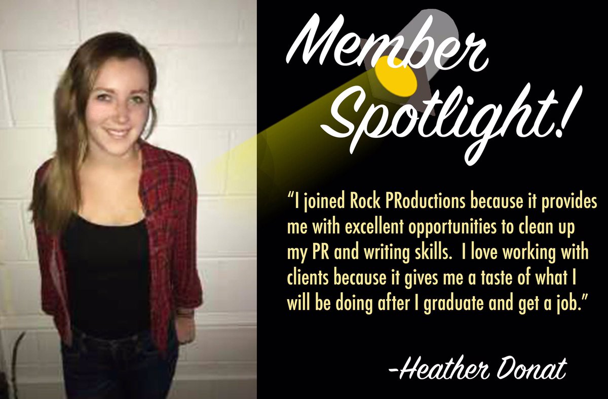 SRURockPR's tweet photo. We're so glad that @heather_donat is taking advantage of being a member of Rock PRoductions! We're so lucky to have you! https://t.co/VbE1lG5Vkj