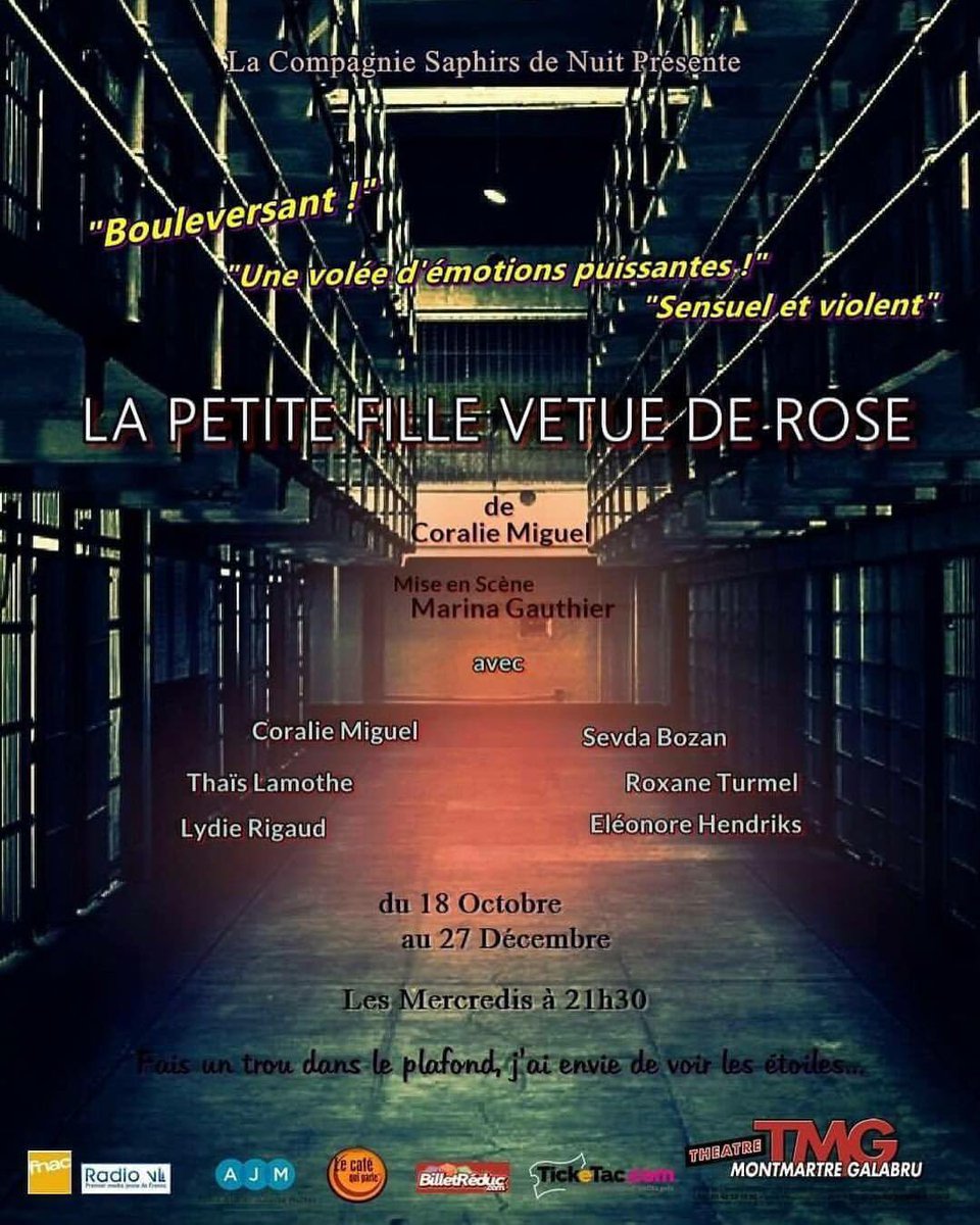 Demain 21h30 Montmartre Galabru je reprends le rôle de Nevena dans LA PETITE FILLE VÊTUE DE ROSE #théâtre #Spectacle