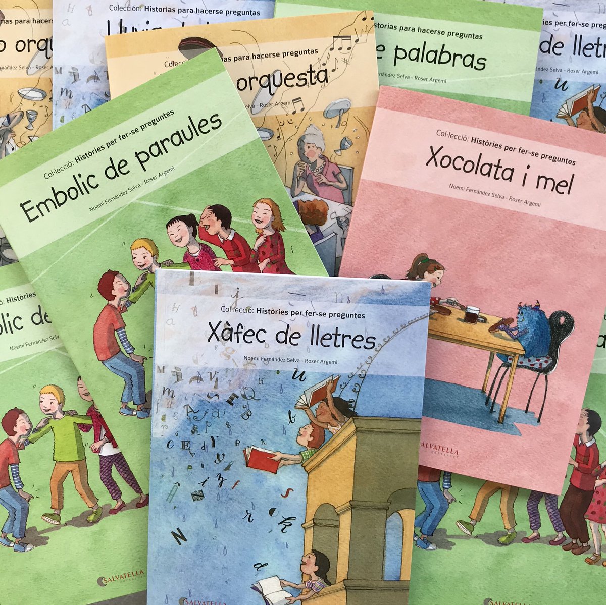 Tanaestel's tweet photo. “Històries per fer-se preguntes”, quatre llibres per divertir-se llegint, jugant i conversant #jollegeixo #lectura #educació #llibres https://t.co/JtzvbK0KPs