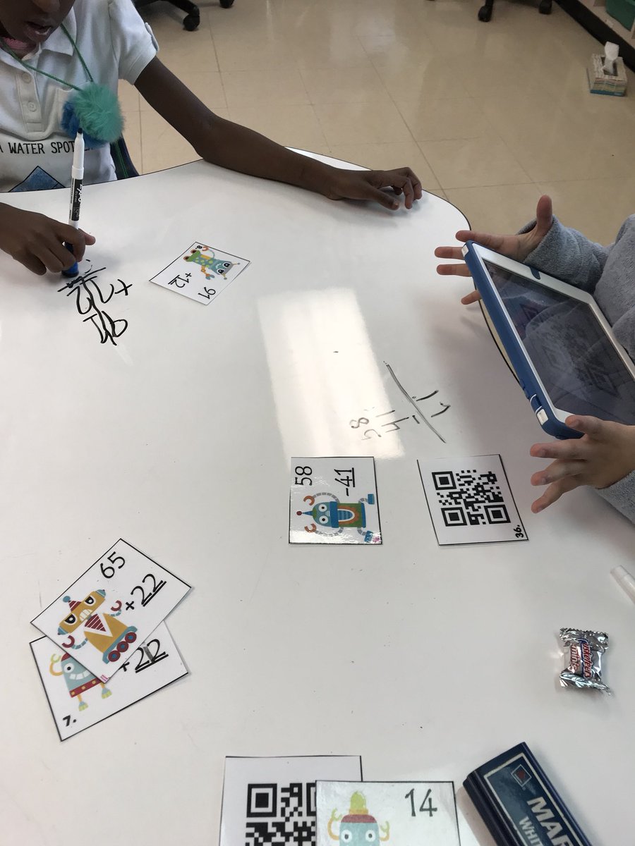 SimsSdsims's tweet photo. Fun with QR Codes —Two-digit addition and subtraction!! Great job girls!!#GISDjoy @gisd_iteam @KA_Knights https://t.co/r7rMquP3Go