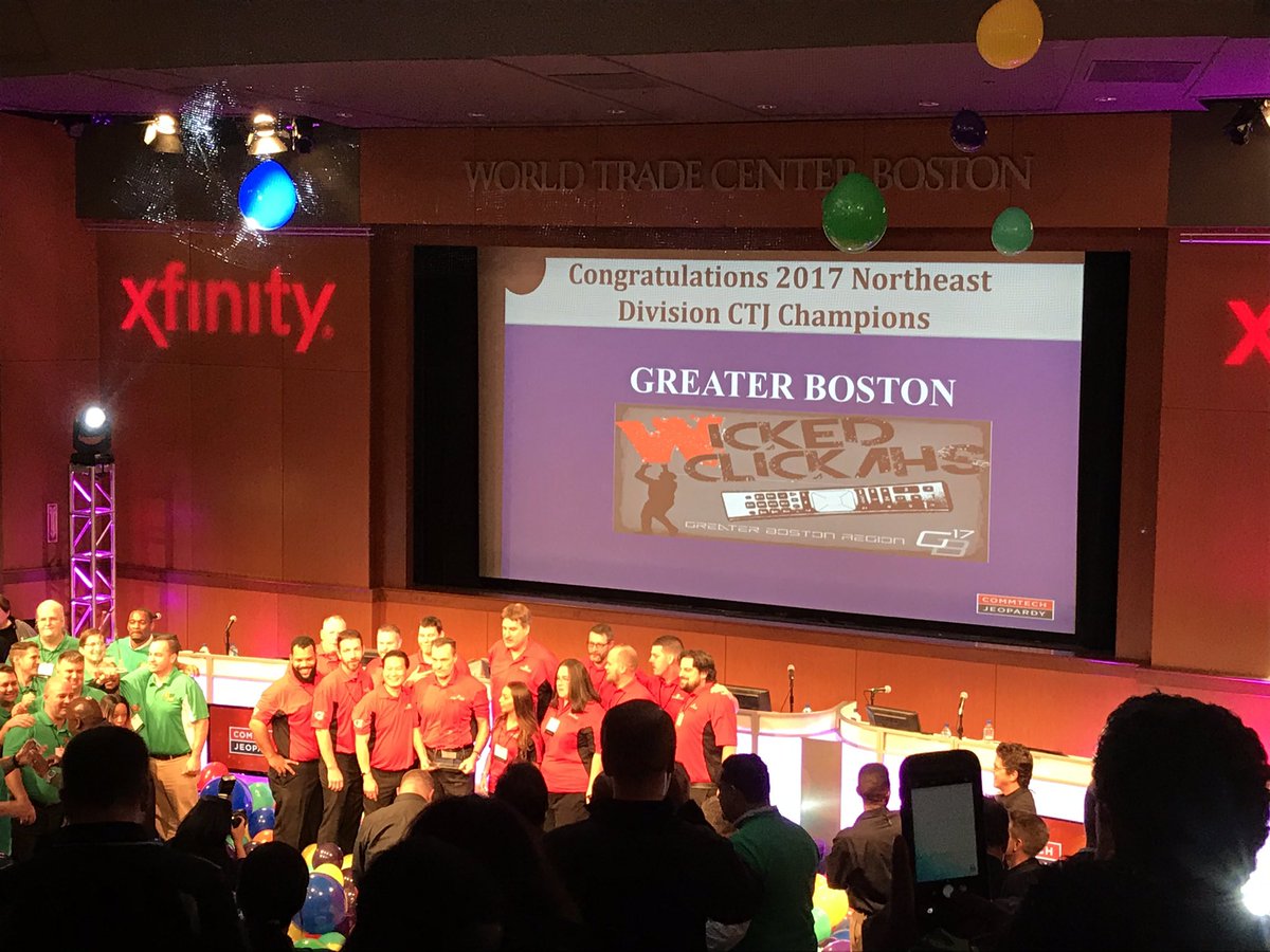 NED_LeX1's tweet photo. GBR #WickedClickahs won #CommTechJeopardy 2017!!!! Congrats to our team and way to represent @comcastypn ‼️‼️‼️ #SeeYouInFlorida #Comcastic https://t.co/wxM5U6sUla