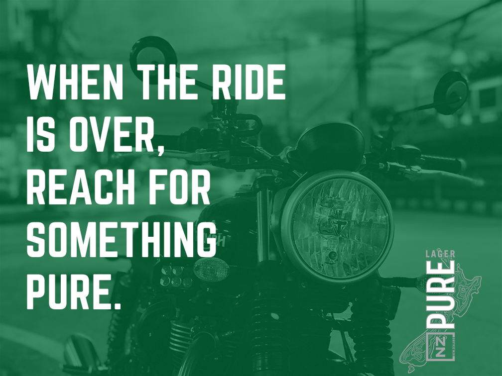 Guys still ride. Even in pure darkness. When the ride is over, reach for something pure. #DaylightSavingsEnds