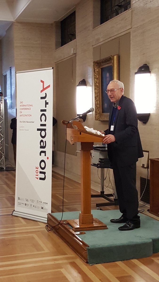 Great welcome reception! Thanks to Futures Journal for sponsoring. Here's <a href="/fullerfutures/">Ted Fuller</a> getting everything started #anticipation2017