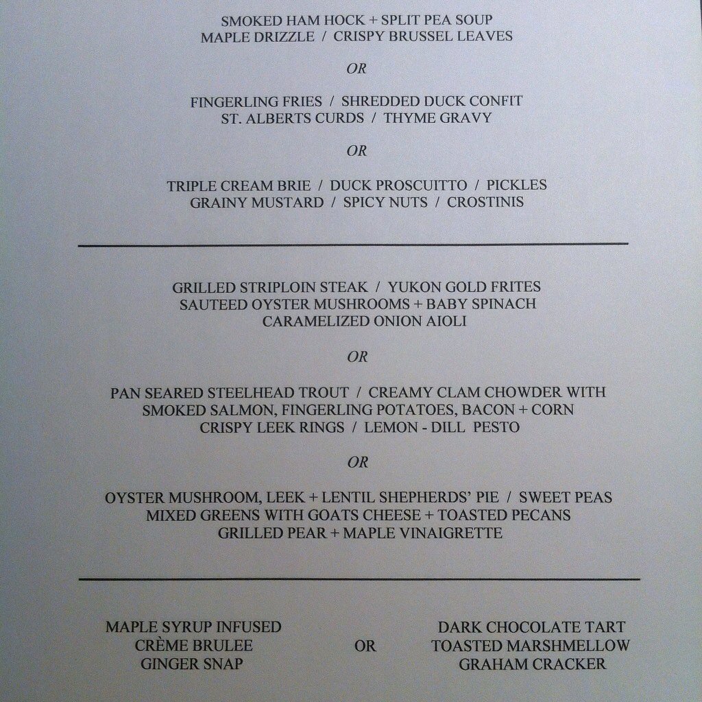 Our last dinner menu full of Rex favorites. Available Nov. 10, 24, 25 &amp; Dec. 1 &amp; 2. We look forward to seeing you!