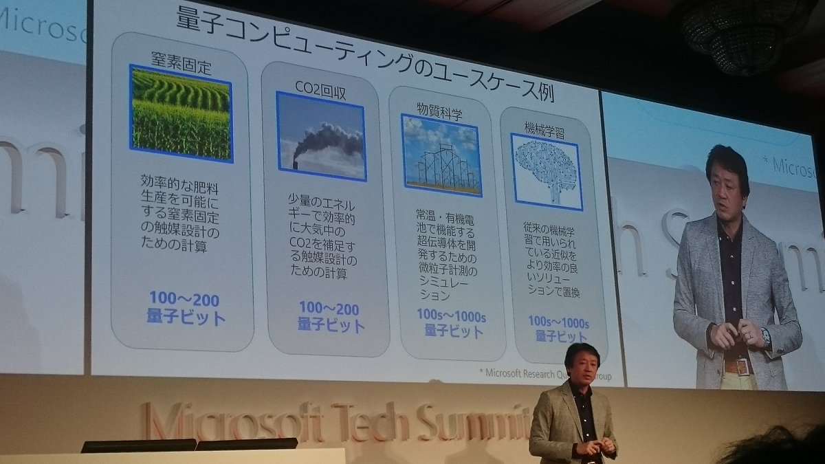 dora_e_m's tweet photo. 量子コンピューティングのユースケース、さすがに壮大 #mstsjp17 #key001 https://t.co/3GQPHIEUfh