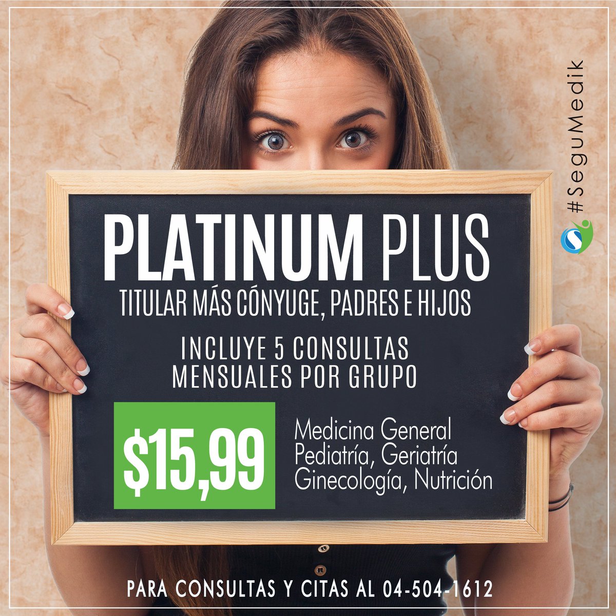 SeguMedik's tweet photo. En #SeguMedik te ofrecemos inmejorables paquetes de consultas médicas prepagadas con muchos beneficios para ti y los tuyos. Visítanos o llámanos para mayor información 04 5041612 / 5041613. https://t.co/UzsjAdjjrX