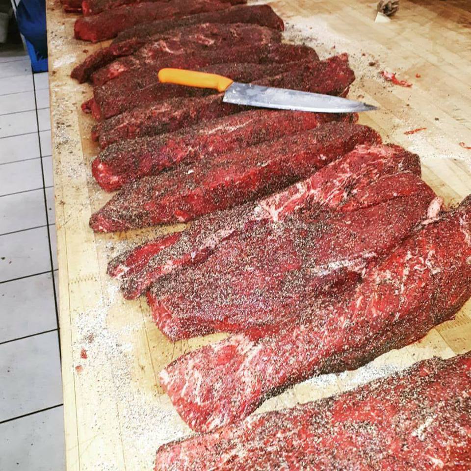 Pepper crusted California cut striploin. A tasty and more economical alternative to beef tenderloin for banquets and weddings.  More knowledge at timhalley.com

#cheftimhalley #execchef #restaurantconsultant #restaurantconsulting 
#chef #butchery #steak #meat #beef