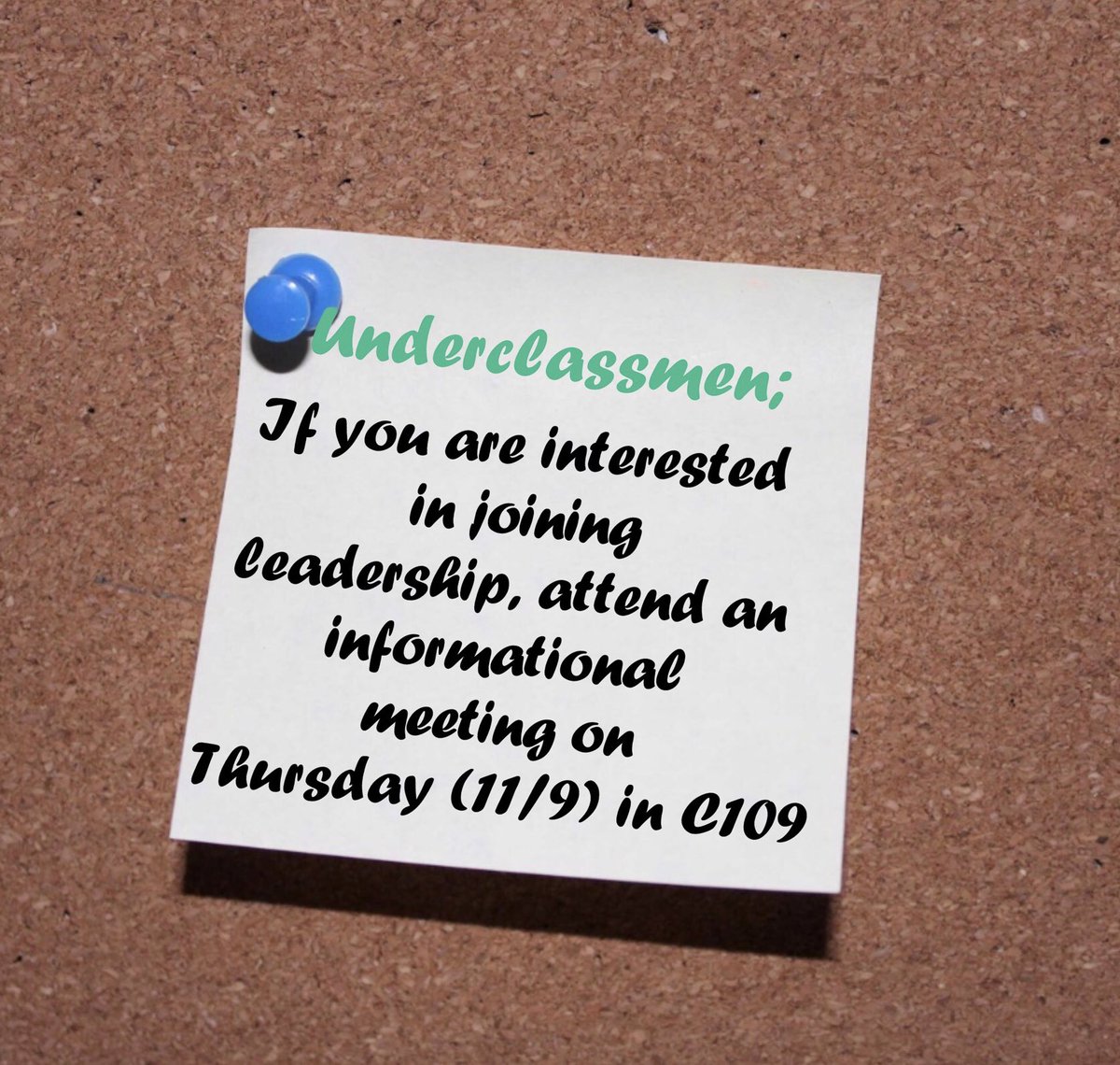 JfkAsb's tweet photo. If you are interested in joining leadership next year please attend the meeting tomorrow!! https://t.co/LsYKViakRs