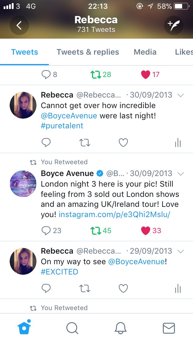 Rebeccac_Cox's tweet photo. Last time I saw @BoyceAvenue was 2013 - 4 years on and tomorrow they’re playing in my favourite place in London, @RoyalAlbertHall. Can’t wait! https://t.co/8ZB8PGJ2tV
