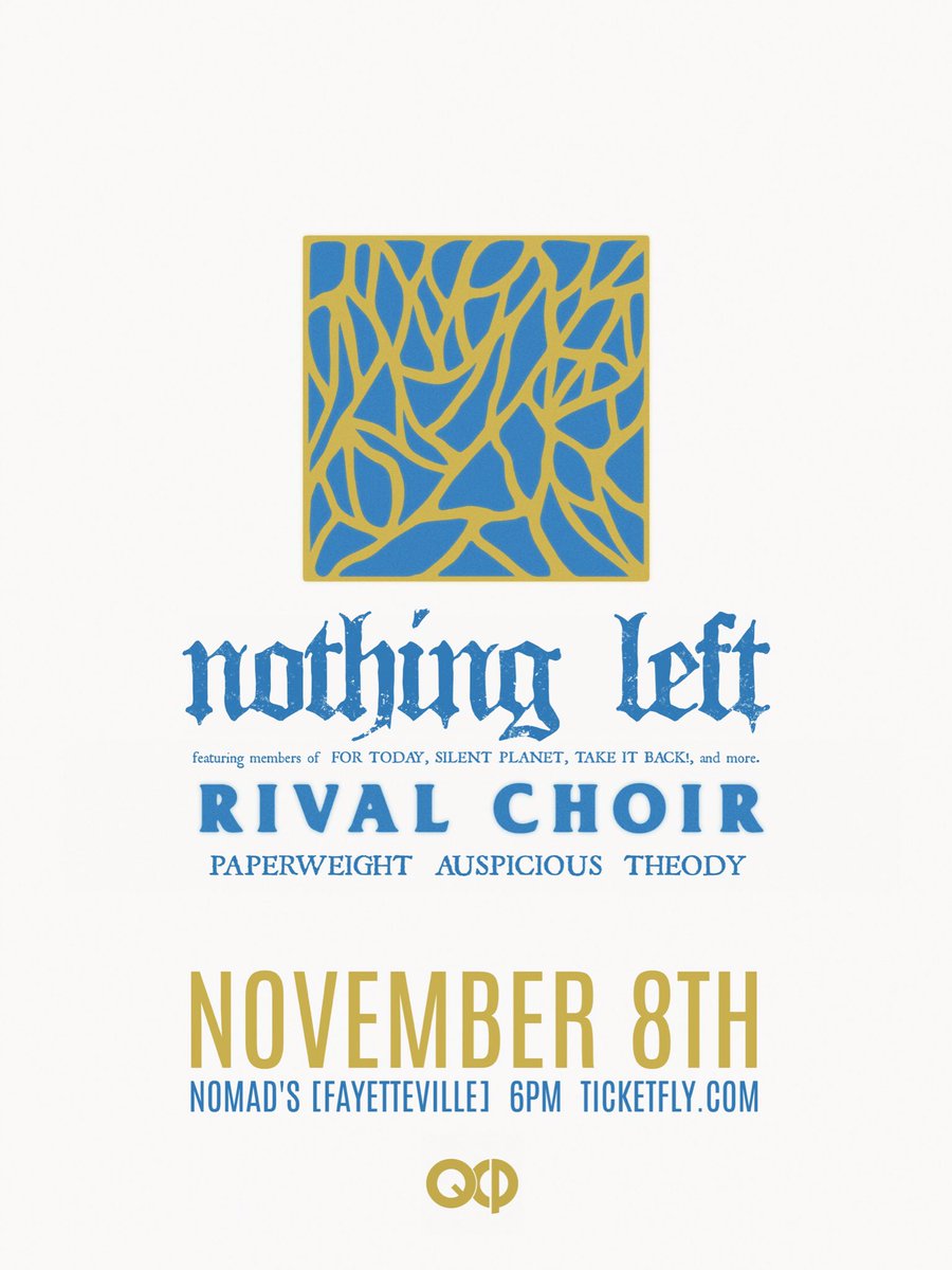 Playing in Fayetteville, AR tomorrow with <a href="/rivalchoir/">RIVAL CHOIR</a>