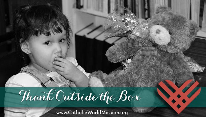 CATWorldMission's tweet photo. 3 weeks til #GivingTuesday! #ThankOutsideTheBox #November28 #CatholicWorldMission https://t.co/kN25bEgKSW