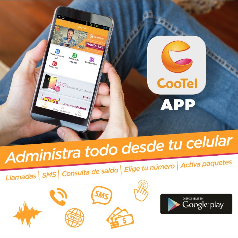 CooTelNi's tweet photo. Descarga la #AppCooTel a través de https://t.co/uNqEuAWCnv y activa tus paquetes para llamar, chatear en tu celular y navegar en tu CPE ✌️ https://t.co/wNBKgBhaLv