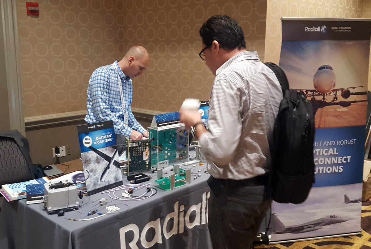 RadiallGroup's tweet photo. We're at AVFOP today in New Orleans. We're in booth 20 talking about optical interconnect solutions for the #aerospace market. #AVFOP https://t.co/3YWeIi8pdm
