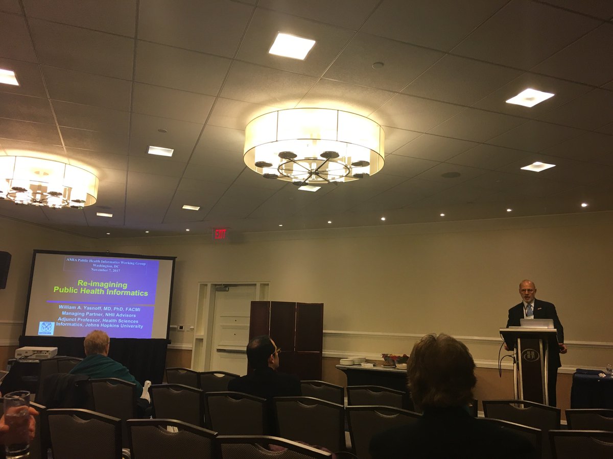jinadcruz's tweet image. Excited to see Dr Yasnoff in person speaking about Reimagining #publichealthinformatics #AMIA2017 PHI WG. Fangirl who has read all papers