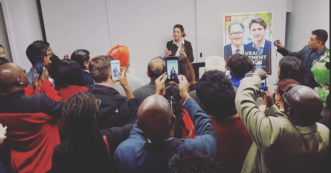 PLC_Q's tweet photo. Wonderful meeting with Sophie Grégoire Trudeau and many volunteers who contributed to the victory of .@RHebertPLC and .@JustinTrudeau in Lac-Saint-Jean! Everything is possible with #PositivePolitics. .@liberal_party .@annamgainey https://t.co/0S9ktKcXdG