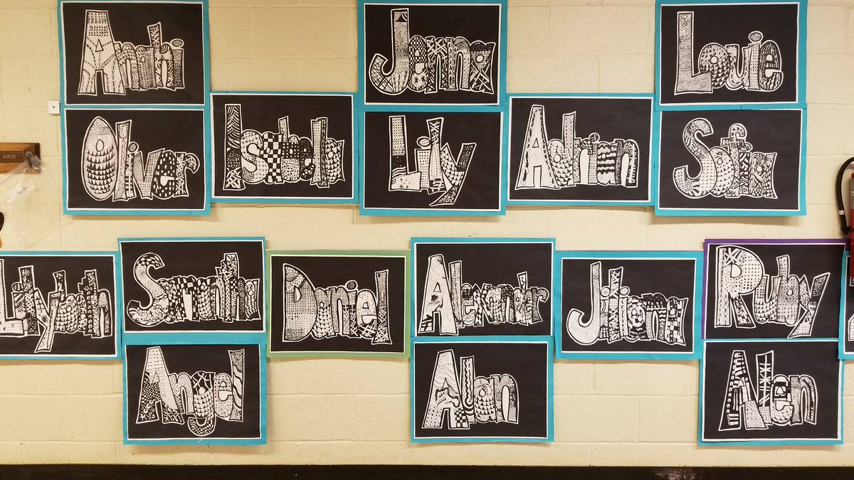 violaartroom's tweet photo. So proud of the details in these zentangled names!! https://t.co/zLRDVocXQy