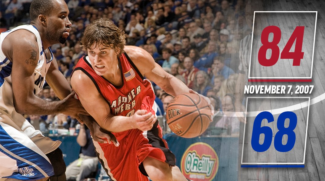 GWU_MBK's tweet photo. On 11-7-07, @GWU_MBK🏀 shocked the college hoops world with an 84-68 win in Rupp Arena over nationally-ranked Kentucky. New season begins Friday night at Miami! #GoDawgs https://t.co/OdBFpxxMyE
