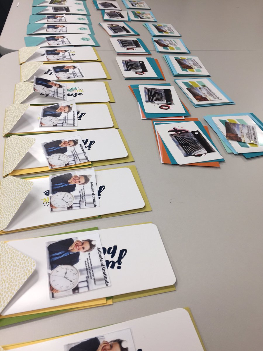 OlatheFutureEd's tweet photo. Today’s ehour project: attitude of gratitude notes.Have you thanked anyone this month? #thankful #appreciationpost #FEA #ehours #spreadlove https://t.co/n7Z7OhNC6A