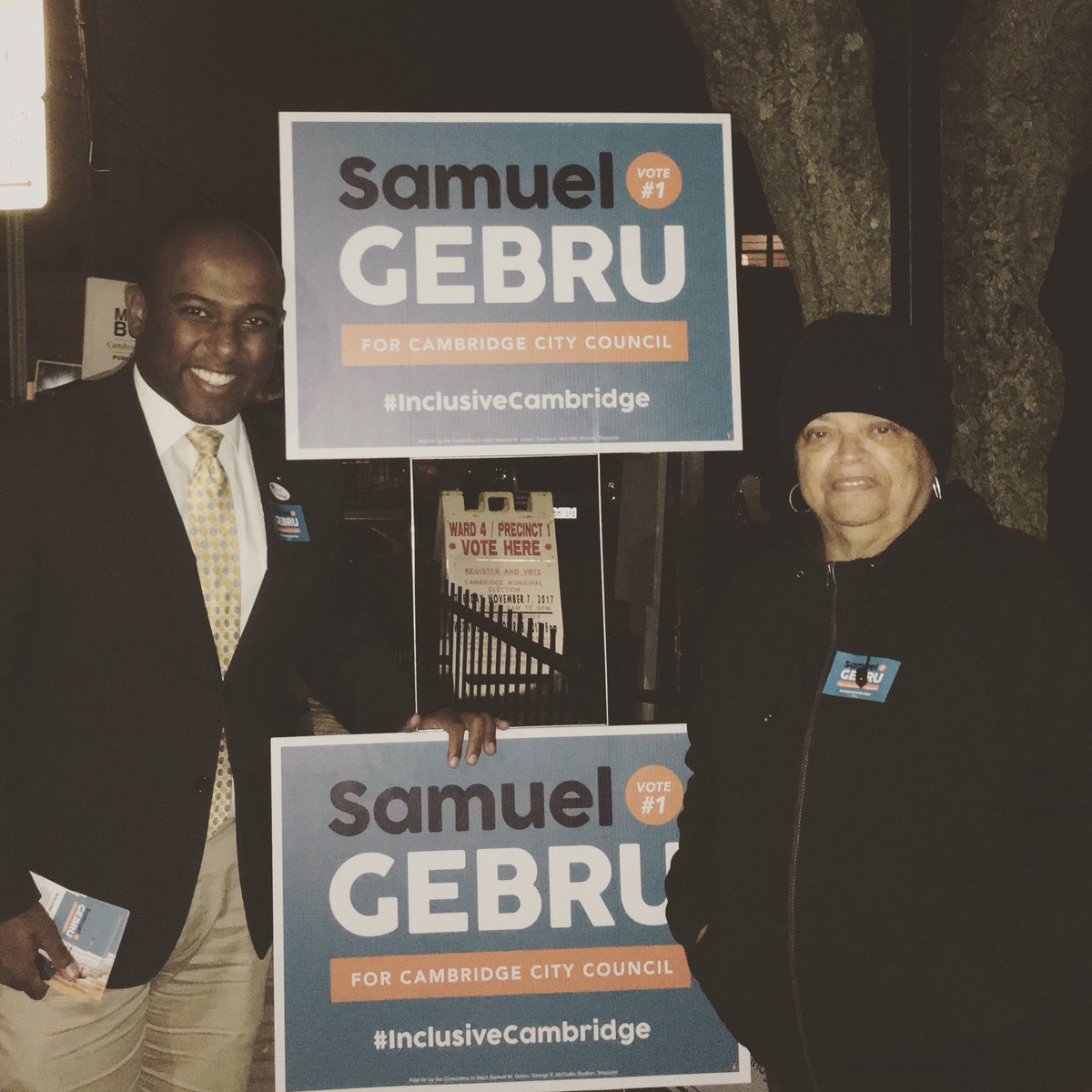 GebruForCambMA's tweet photo. Thanks to former Massachusetts State Representative and Cambridge Vice Mayor Saundra Graham for her continued support. Honored to have you on #TeamGebru! Polls close at 8pm. #InclusiveCambridge #CambMA #mapoli https://t.co/5BzJMWXLCk