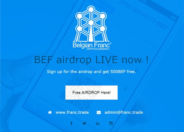 BelgianFranc's tweet image. Our free AIRDROP just started... be quick, only 5000 signups ! Apply here franc.trade ....... #Airdrop #cryptocurrency #Ethereum