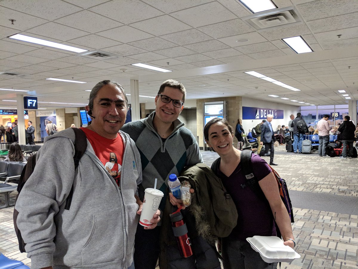 wirelesshogan's tweet photo. Meet some friends in the Minneapolis Airport. Journeying together to Alaska for @WJEFcon. https://t.co/4osiPMJjoi