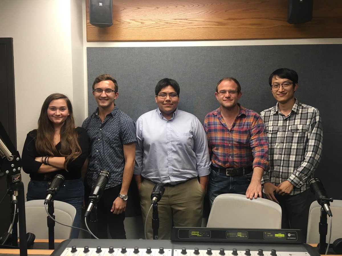 drive899's tweet photo. Big thanks to Josue, Boris & Shijun from the TXST Conducting Orchestras for talking all things music with us! #drive899 https://t.co/Buvbr5dRLb
