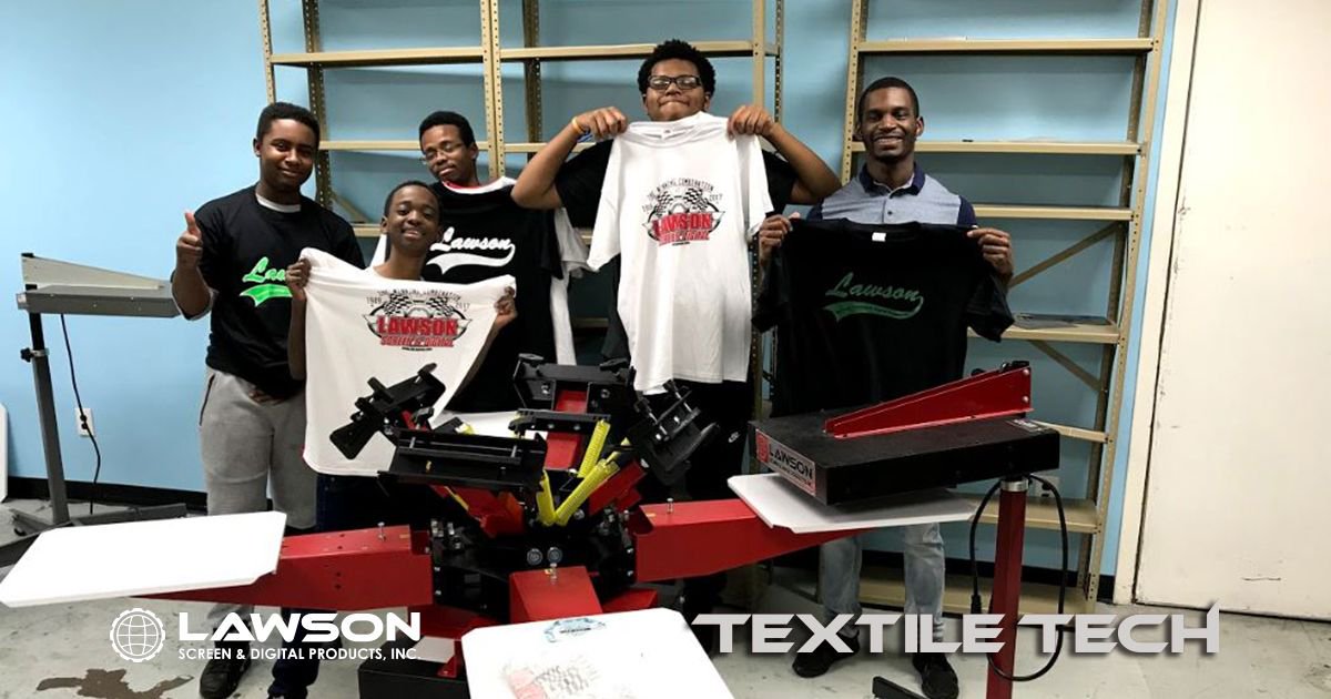 Thank you to @NHouses_STL​ for coming out to learn with Lawson. Good luck to the next generation of screen printers! #Screenprinting #future