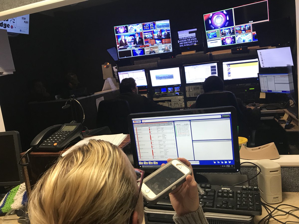 TWoodTV's tweet photo. #ElectionDay is in full effect in the newsroom #KFBB @KFBB #MONTANA https://t.co/TdmdFpUpLd