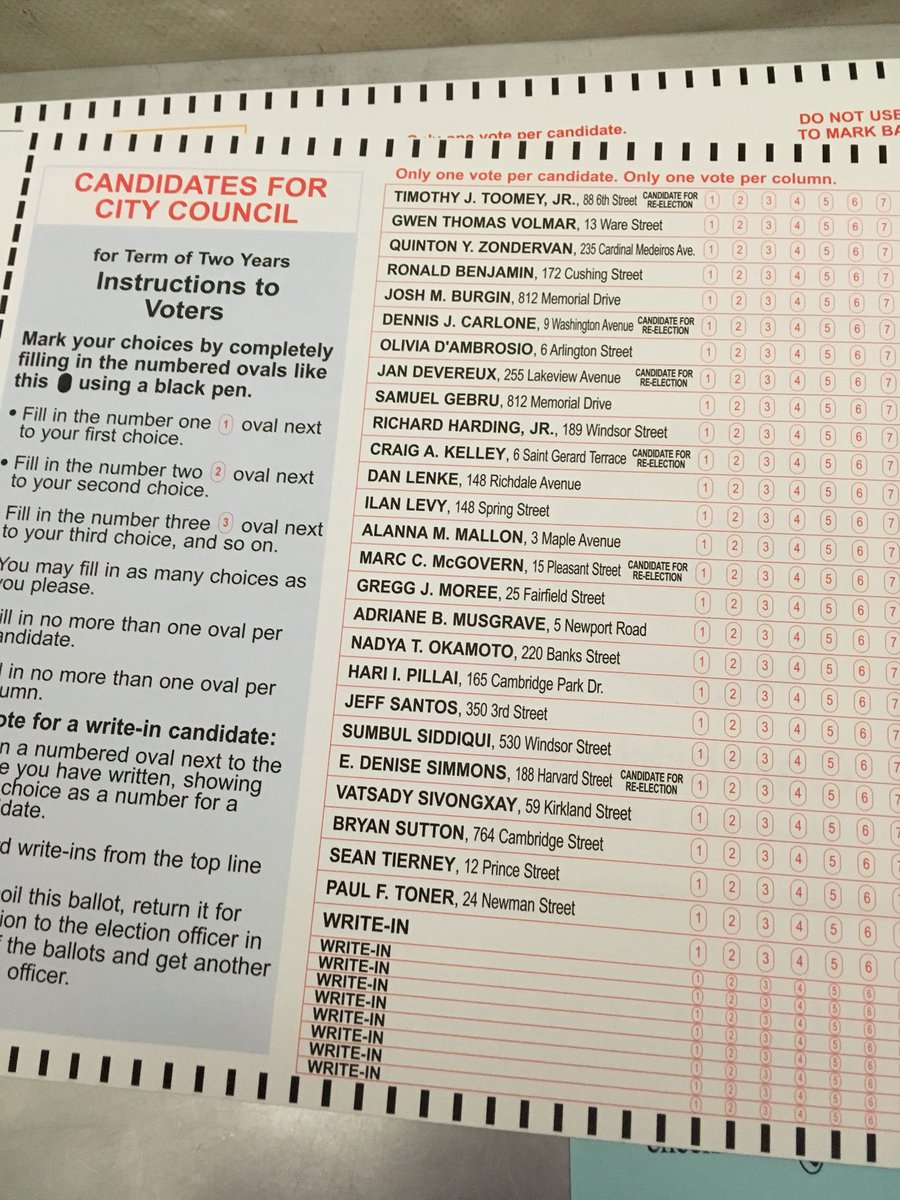 crschmidt's tweet photo. Just voted in the Cambridge city election. @SMGebru got my number one vote with his municipal broadband for public housing pitch. https://t.co/rq3POqwIvZ