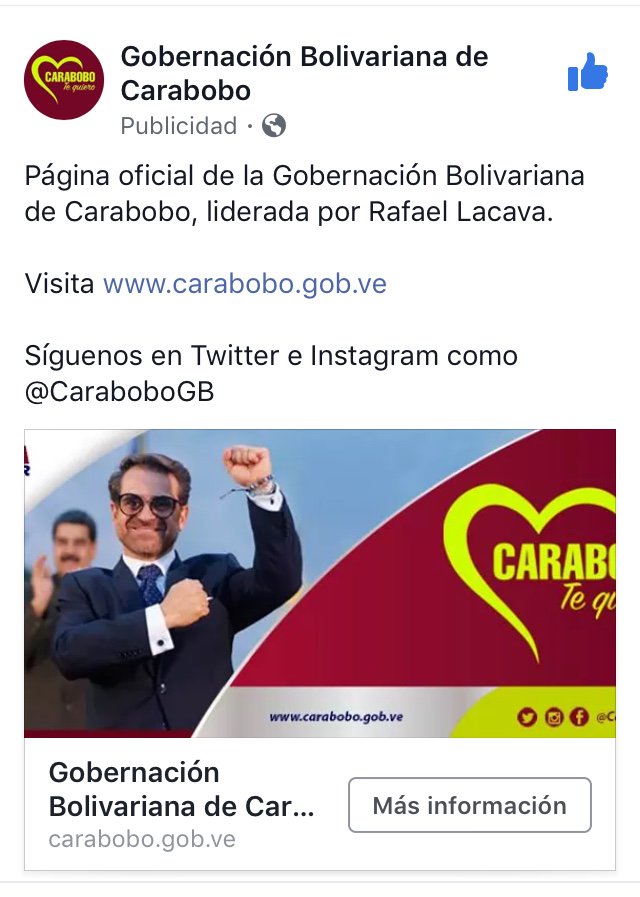 CaraboboGB's tweet photo. Síguenos en #Facebook y conoce más sobre la gestión de @rafaellacava10 en #Carabobo 
https://t.co/u9TbpcTGwJ  👍 https://t.co/WFpGF4MrVI