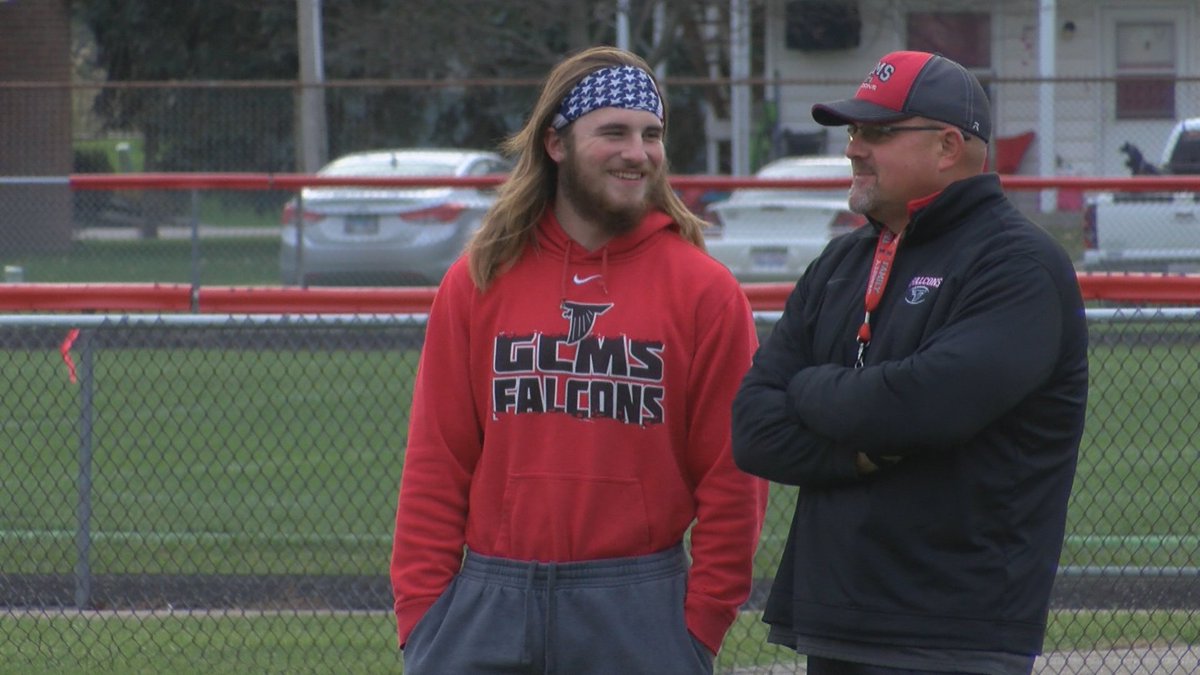 craigwchoate's tweet photo. Not only does @GcmsFalcon football have a great defense, they might have the best hair in Illinois as well. HC Mike Allen says some lineman haven't cut their hair since last year. It's a good look. https://t.co/CBgHRso5x6