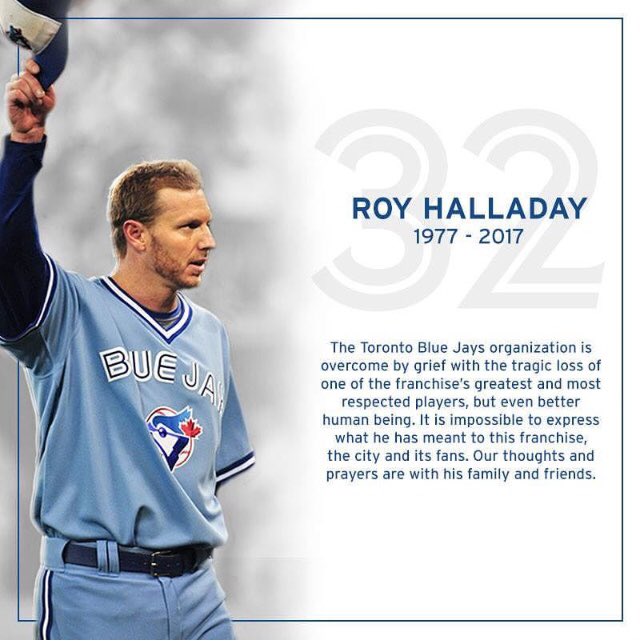 A statement from the Blue Jays about the tragic passing of Roy Halladay.  Rest well, DOC.