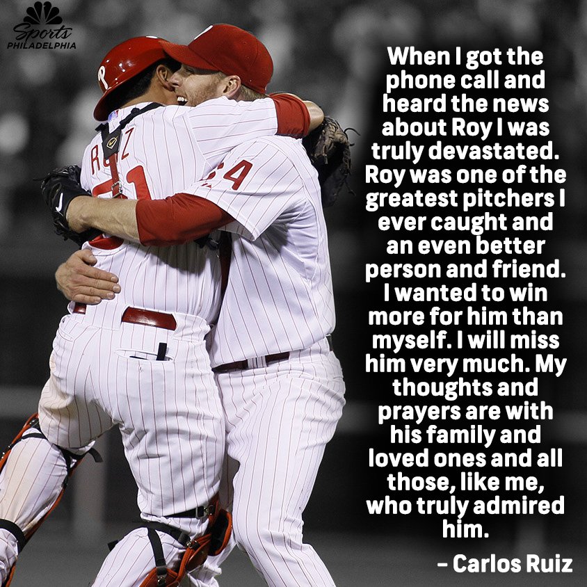 NBCSPhilly's tweet photo. Carlos Ruiz released this statement about his friend, Roy Halladay. https://t.co/xrQJh4KMXN