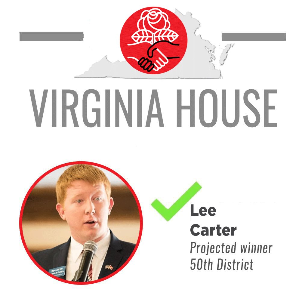 DemSocialists's tweet photo. The absolute boy Lee Carter upsets House Majority Whip Jackson Miller in Virginia! https://t.co/aN7srUIqAH