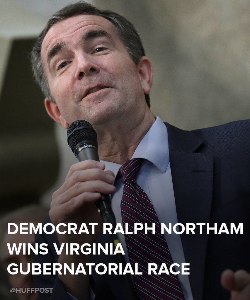 HuffPost's tweet photo. . @RalphNortham's win grants Democrats their first major victory, and Republicans their first big loss, since the election of @realDonaldTrump. https://t.co/3850vGqu0E https://t.co/My0S8o7vfz