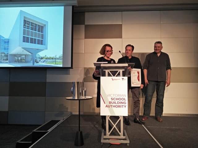 VicSchoolBuild's tweet image. Congratulations to Gray Puksand for the Ministerial Award for Inclusive Design for the START Trade Training Centre! #vsda