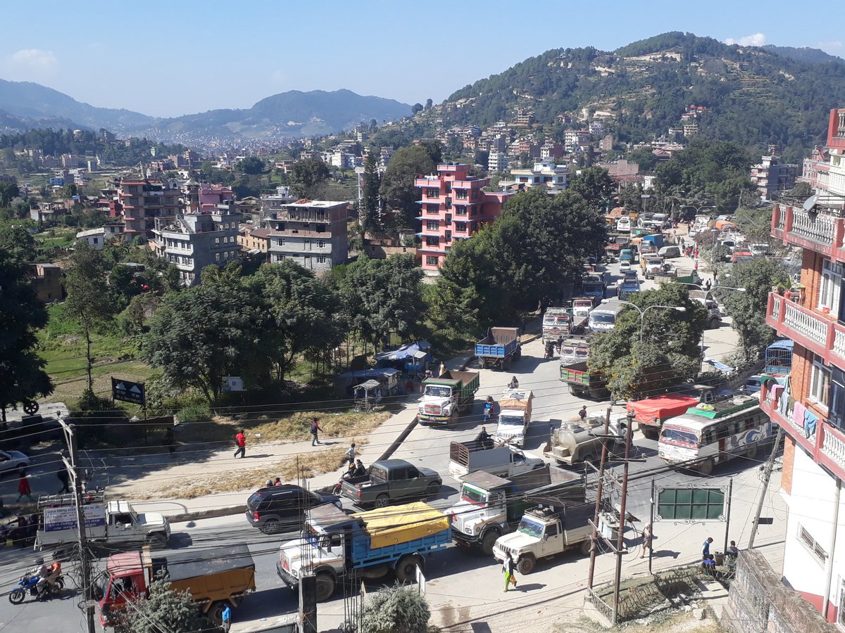 zoshi's tweet photo. I hear somebody was run over and killed by a vehicle a few hours ago and this is how a major highway of #Nepal looks like! #NepalTrafficPolice needs to clear things asap.#Dhulikhel #AranikoHighway https://t.co/uS6gnY7XrL