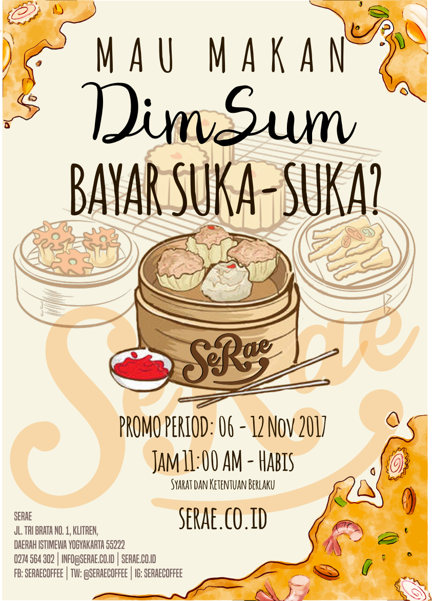 SeraeCoffee's tweet photo. Mau Makan Dim Sum Bayar Suka-suka? 6-12 Nov. #bayarsukasuka #dimsum #serae https://t.co/jTu0uxIHBH