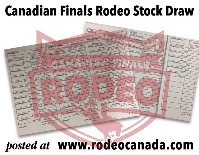 Check out #CFR44 1st perf match-ups! Wed, Nov 8 #CanadianFinalsRodeo stock draw posted at rodeocanada.com