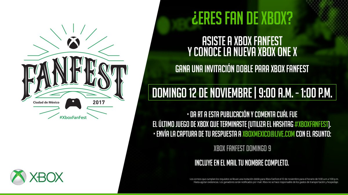 XboxMexico's tweet image. #XboxFanFest está a sólo unos días y quedan pocas invitaciones. ¡Participa!